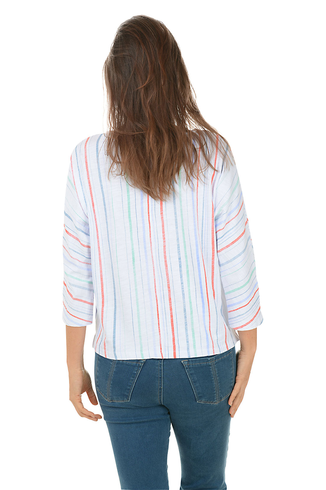 Multi Striped French Terry Sweatshirt