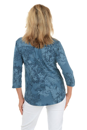 Floral French Terry Henley Top