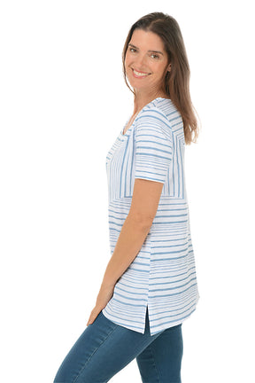 Mixed Stripe Patchwork Tee