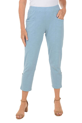 French Terry Roll Tab Relaxed Ankle Pant