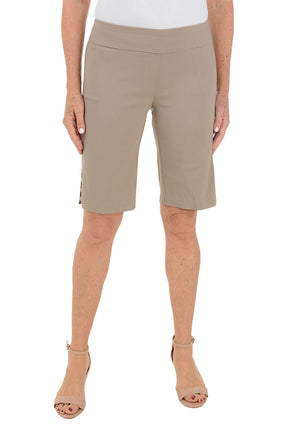 Lattice Hem Pull-On Bermuda Short