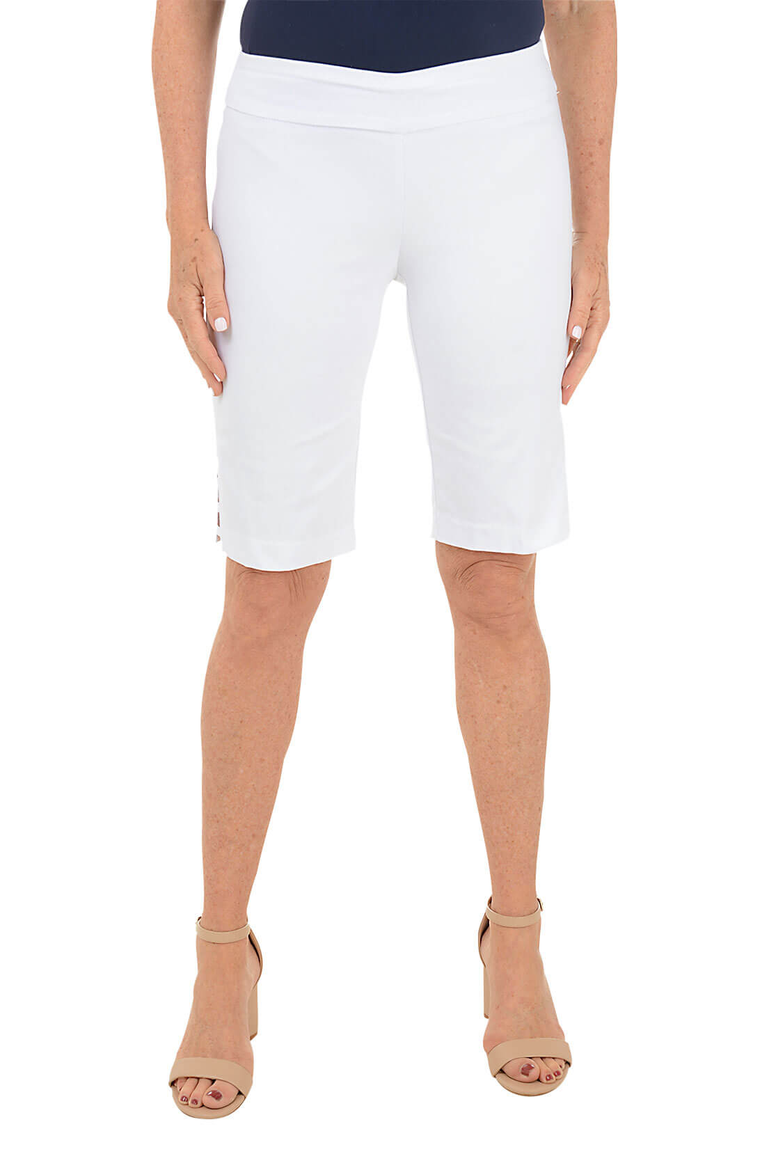 Lattice Hem Pull-On Bermuda Short