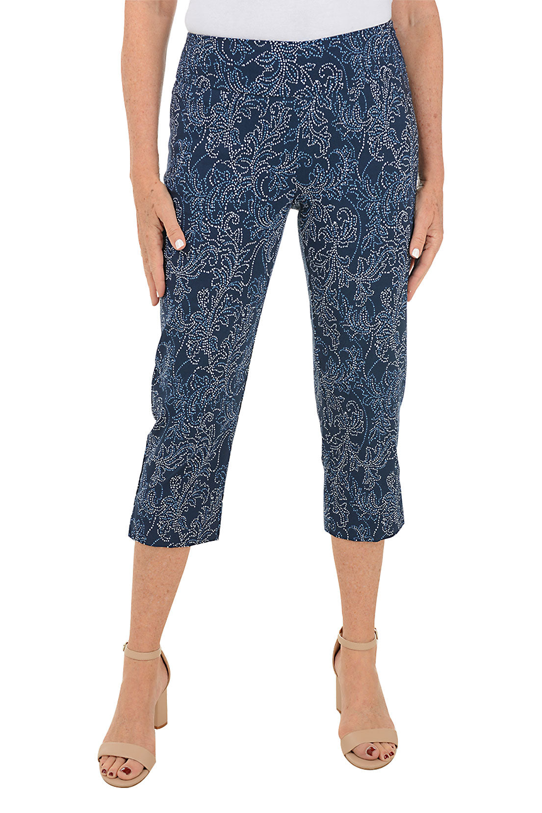 Riviera Flourish Pull-On Crop Pant