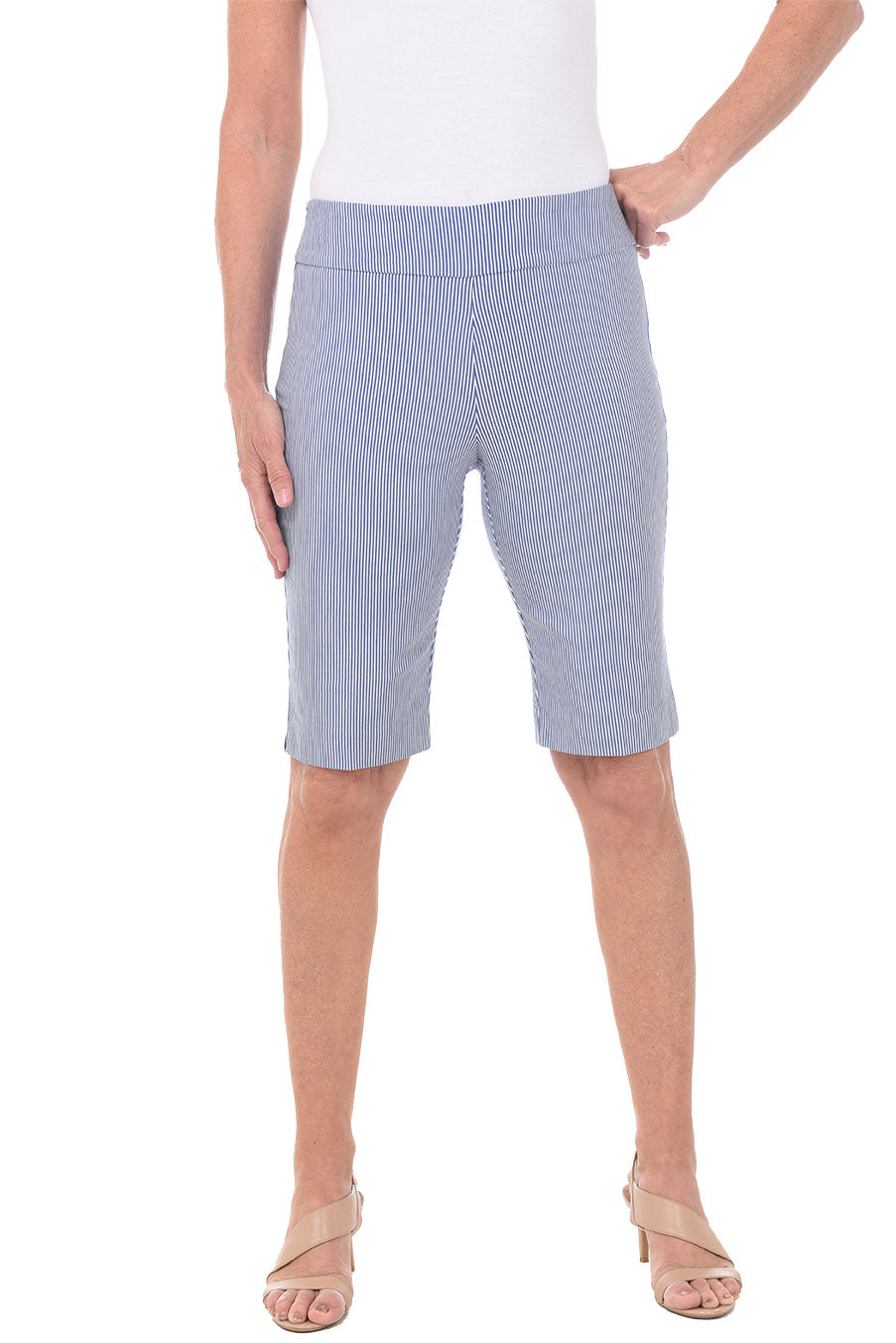 Pinstripe Pull-On Bermuda Short