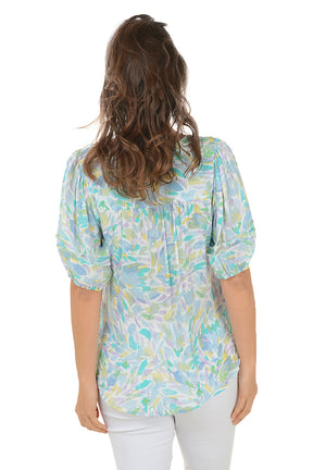 Watercolor Petal Pleated Shirt