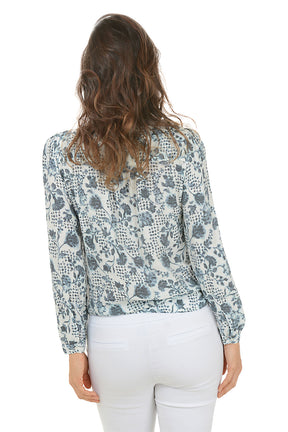 Stamped Floral Long Sleeve Shirt