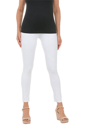 Basic Editions Women White Jeans Pants Leggings Stretchable Waist&Legs Size  S/C